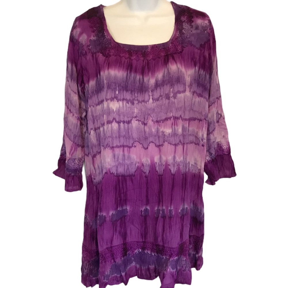 India Boutique Tie Dyed Long Top Or Mini Dress NWT